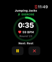 IntervalSmith workout timer running on Apple Watch